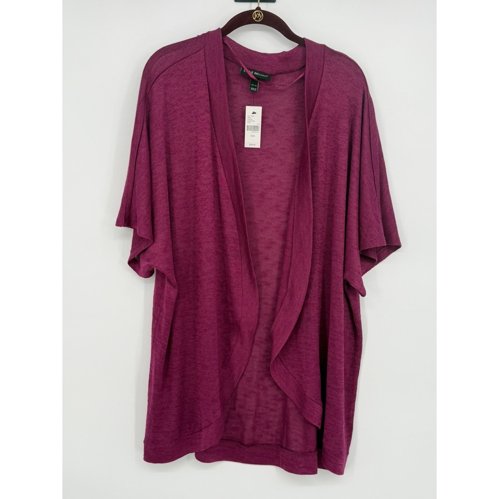 Lane Bryant Cardigan Pink Short Sleeve Open Size 14/16 NWT
